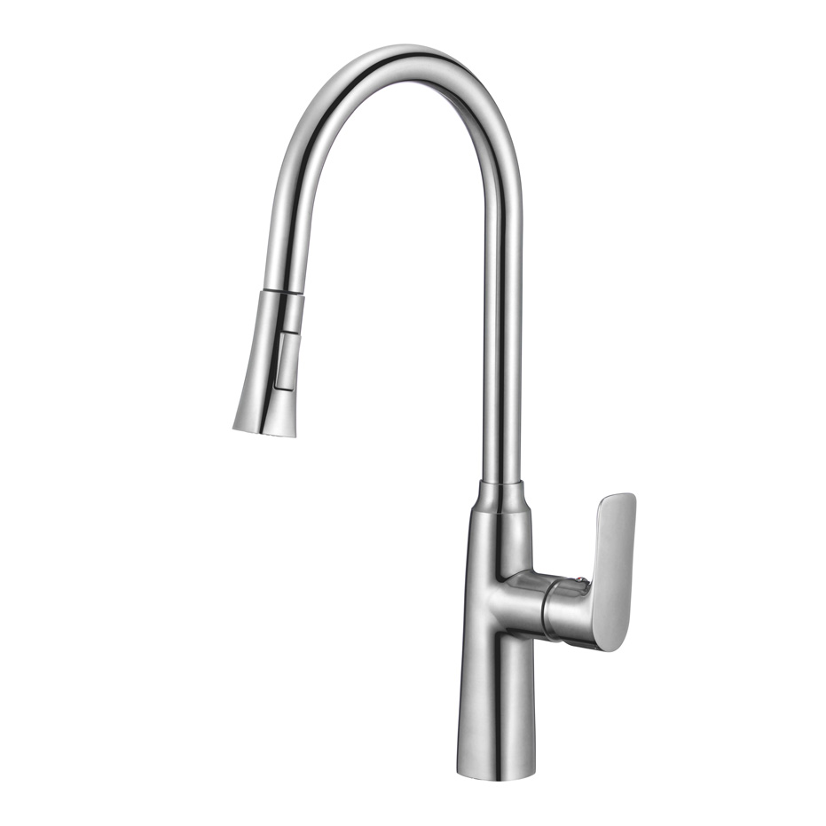 Forte Long Neck Pull Out Sink Tap — Chrome