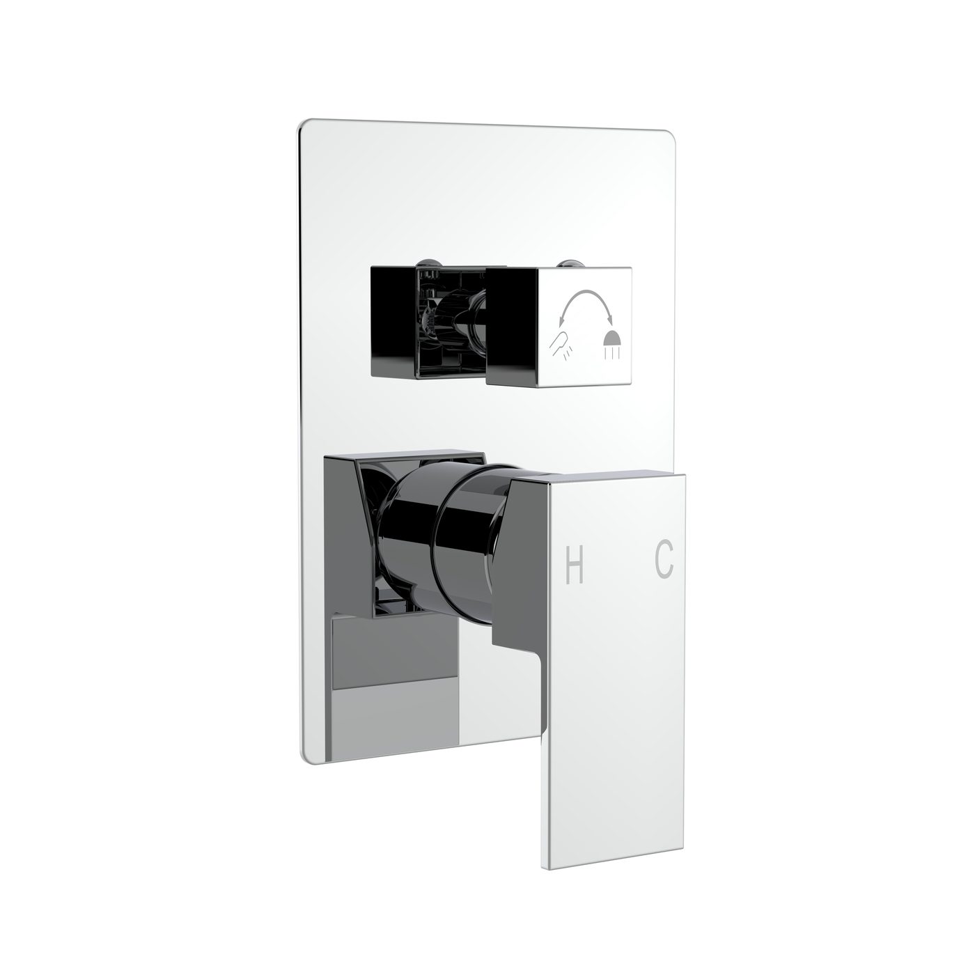 Forte Shower Mixer & Diverter with Panel — Chrome
