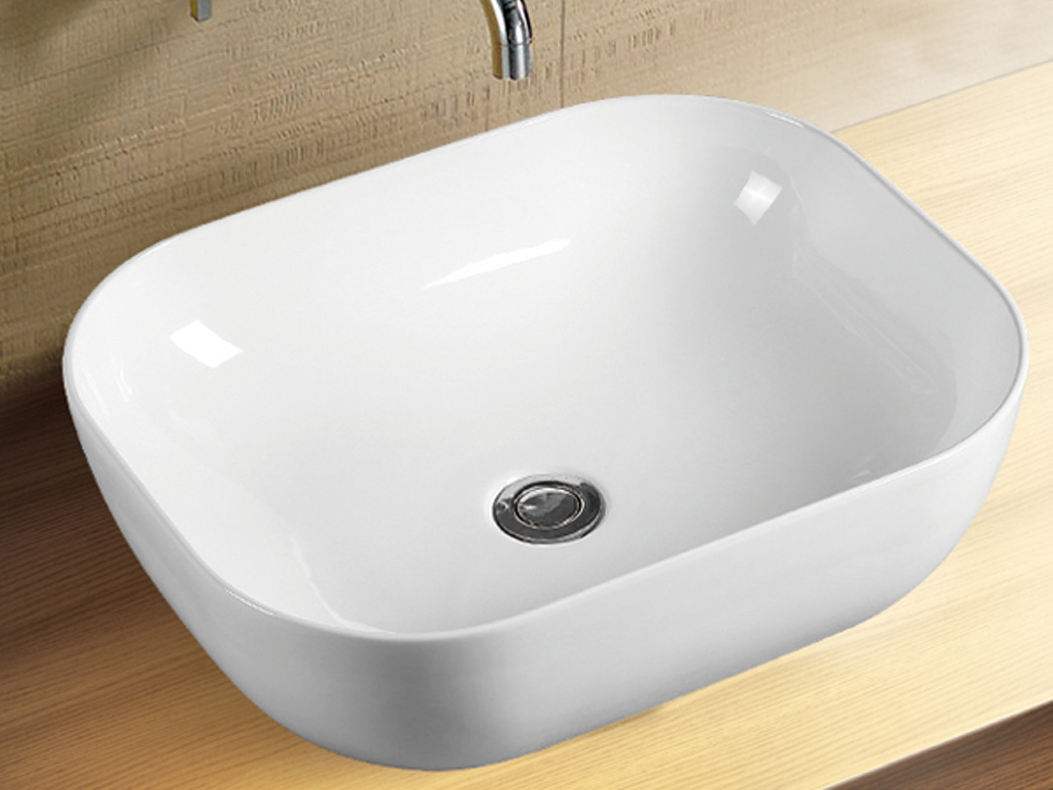 Squircle Countertop Basin — Gloss White