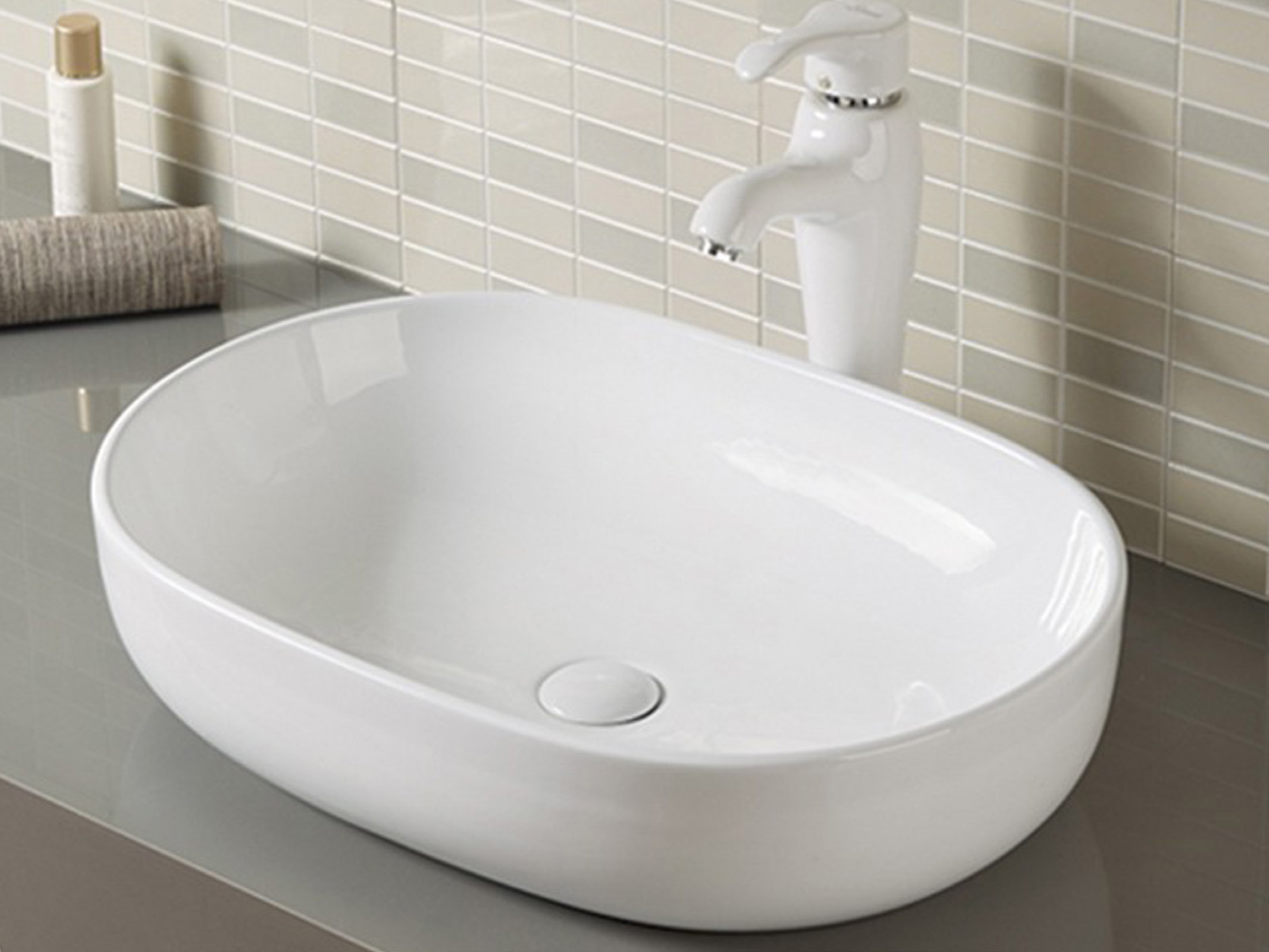 Roundel Countertop Basin — Gloss White
