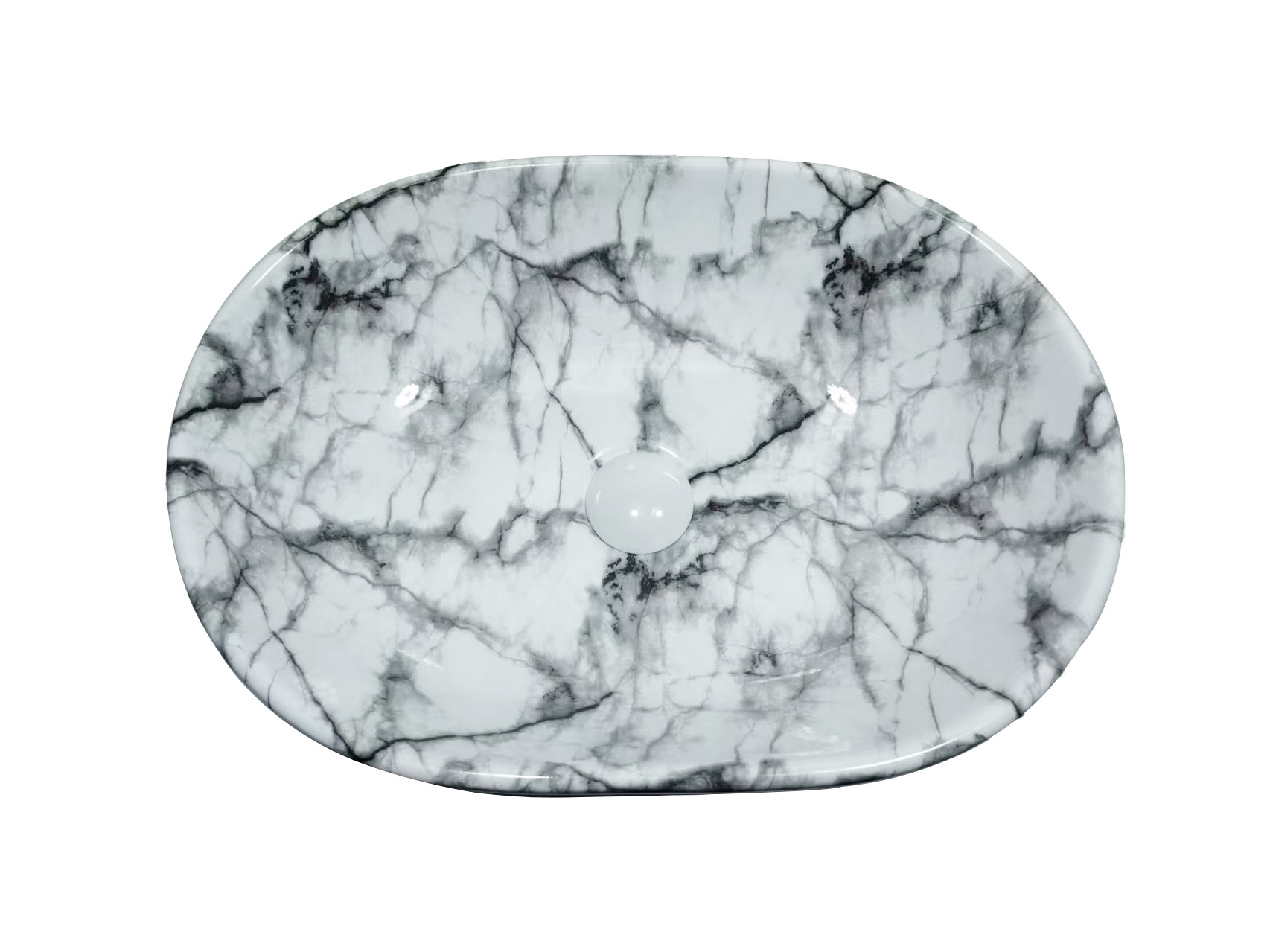 Roundel Countertop Basin — Arabescato — Arabescato