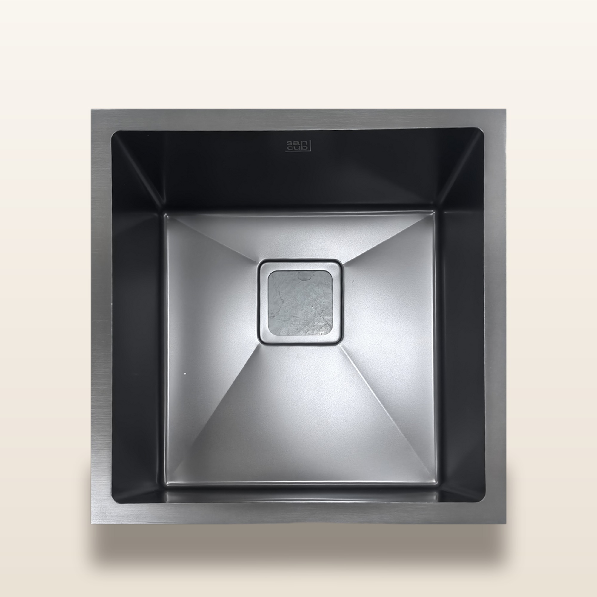 SS304 Handmade Single Bowl Sink 450mm — Matte Black