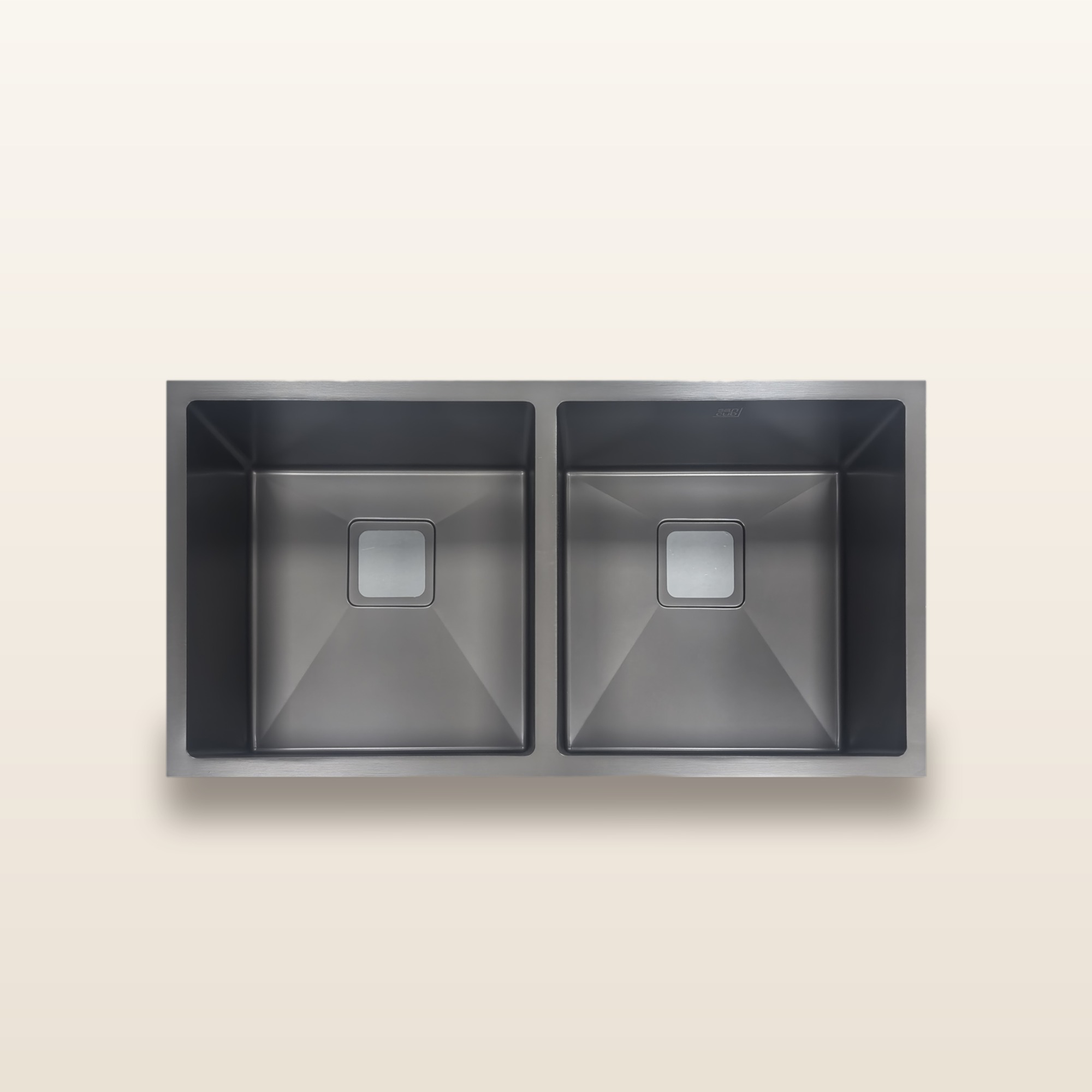 SS304 Handmade Double Bowl Sink 860mm — Matte Black