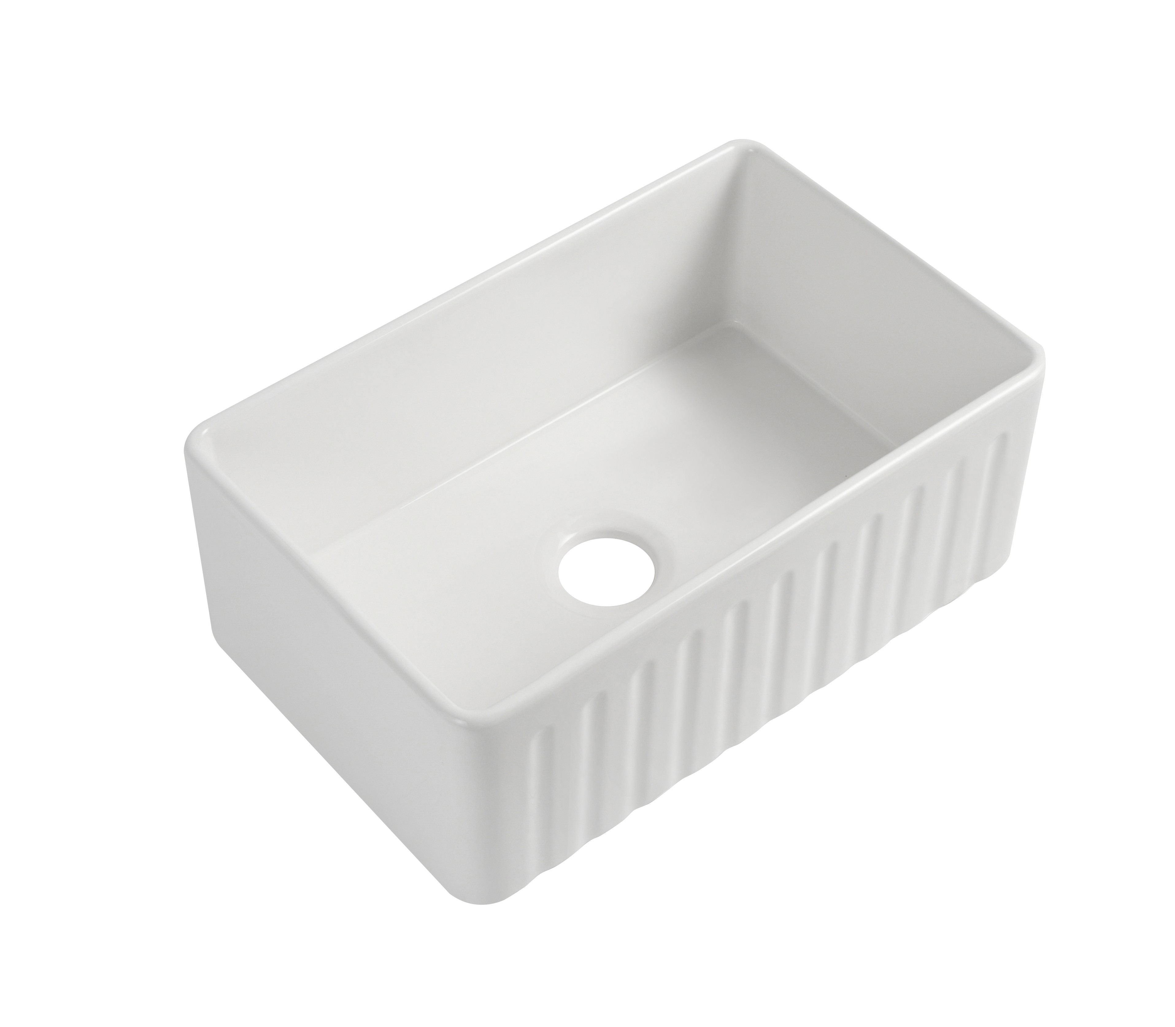 Farmhouse Single Bowl Sink — Gloss White